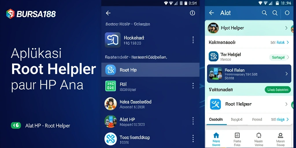 Tampilan antarmuka BURSA188 sebagai aplikasi Root Helper yang intuitif.