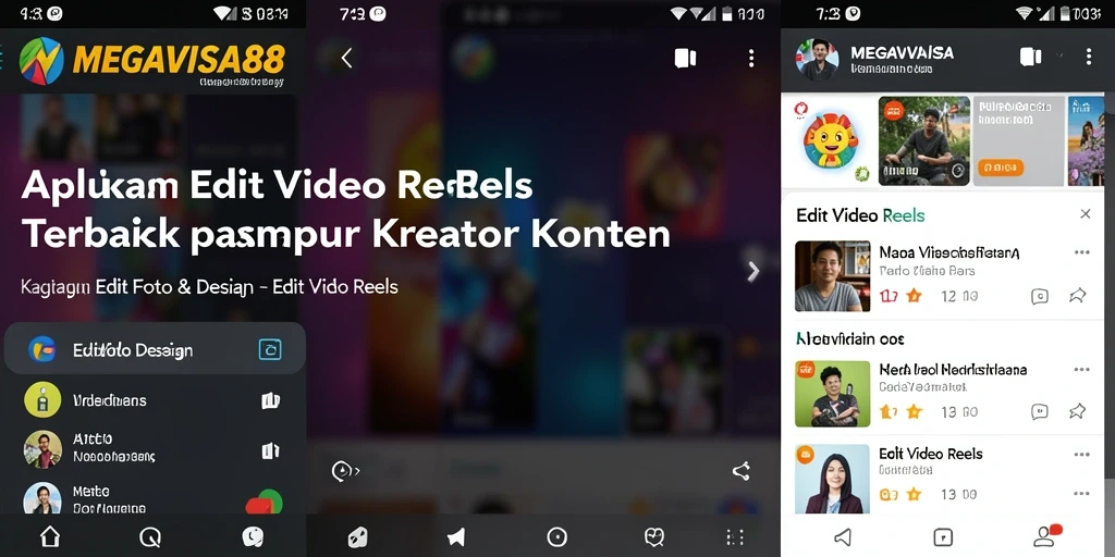 Antarmuka MEGAVISA88 yang ramah pengguna saat mengedit video reels.