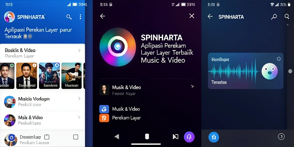 Antarmuka aplikasi SPINHARTA untuk perekaman layar yang intuitif dan menarik.
