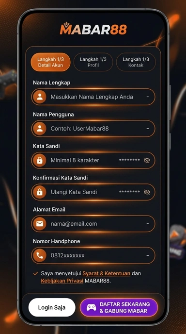 Panduan Registrasi Akun Baru mabar88 untuk Android
